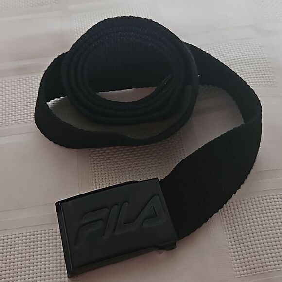Fila Men's Fabric Buckle Belt One Size Black - Picture 11 of 16